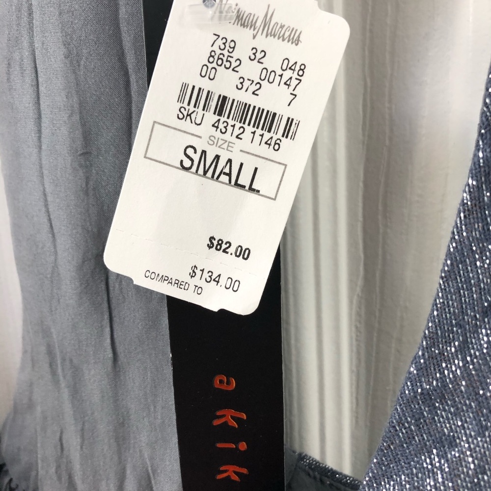 Akiko Racerback Tank Top Metallic Grey Small - Picture 4 of 5
